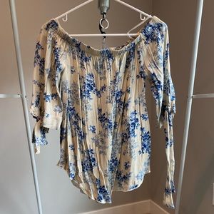 Floral off the shoulder shirt